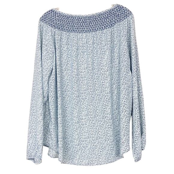 Gap Blue Printed Off The Shoulder Shirt Sz S - Picture 3 of 6